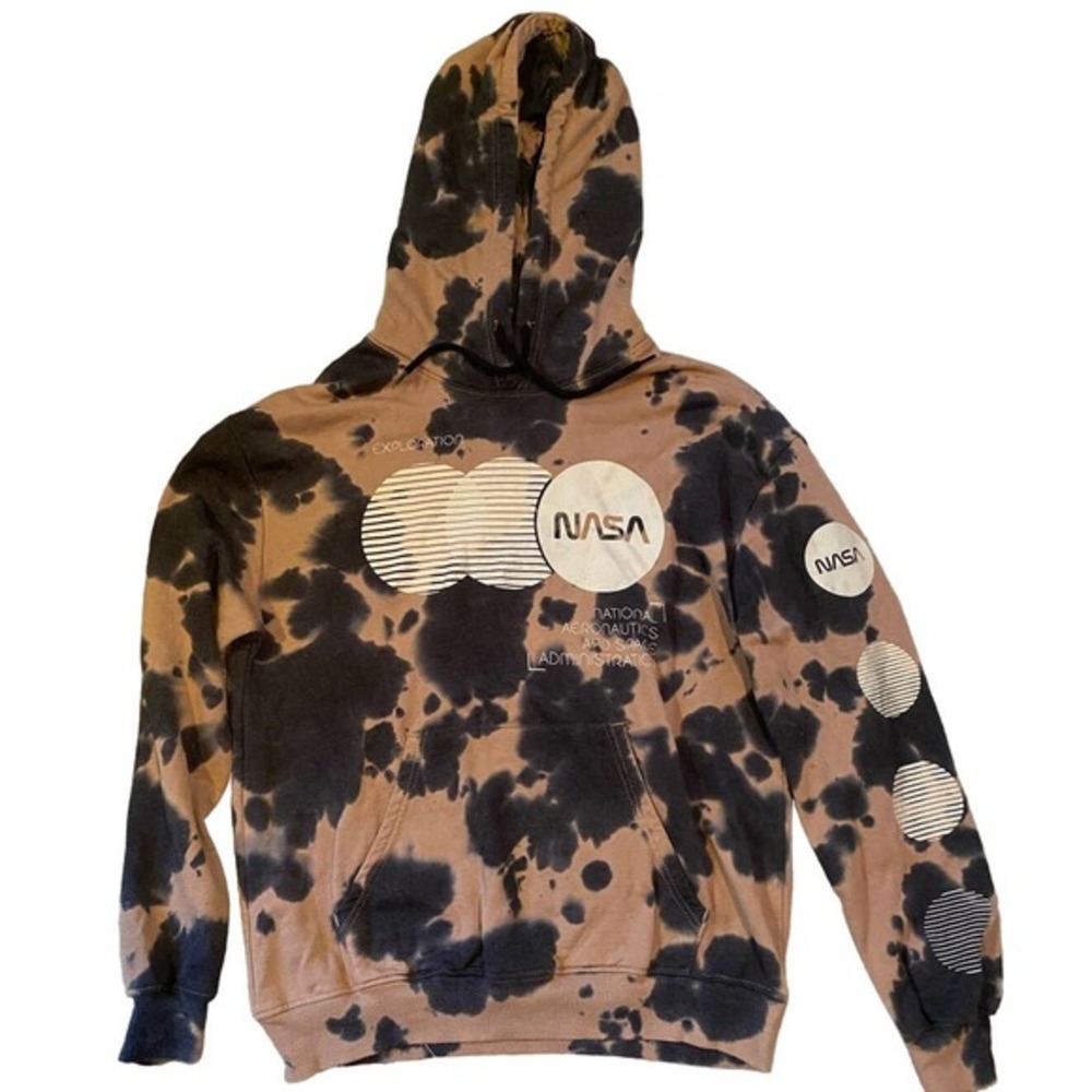 NASA Tie-Dye Hoodie - Black and Brown